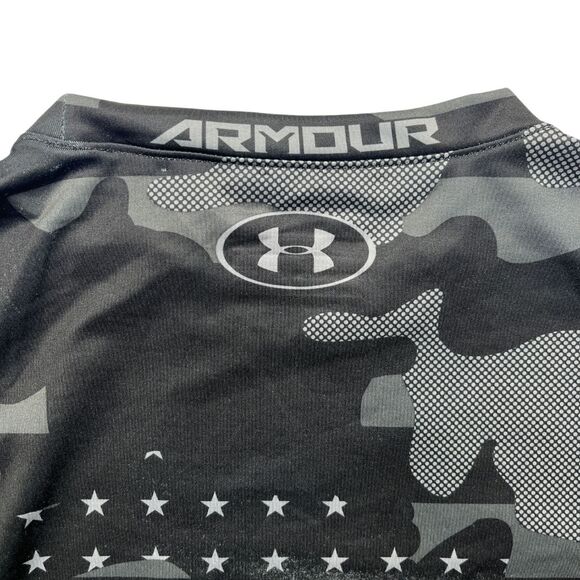 5-90 UNDER ARMOUR Men's Compression Top Camo Stars Gray Lg - Picture 3 of 13